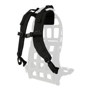 Black shoulder straps with white background