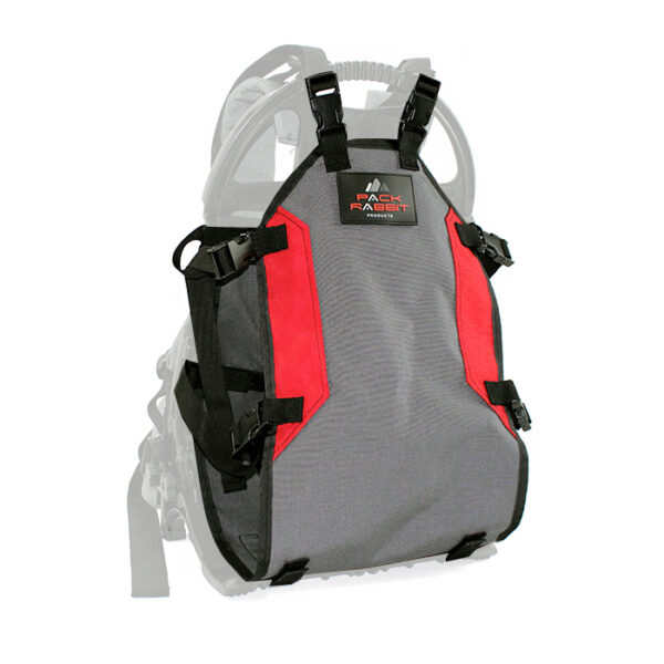 Grey backpack with white background