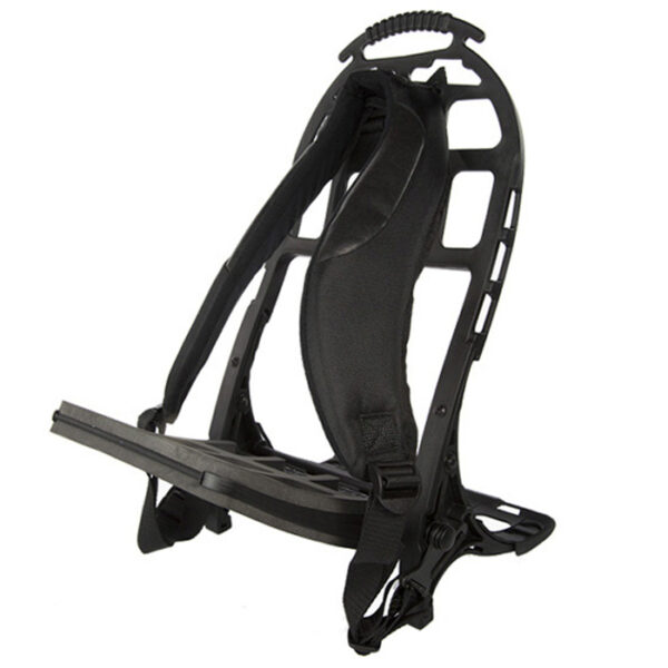 Black exoskeleton frame and black straps with white background