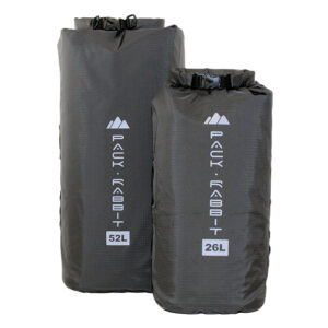 Grey Yampa dry bag with white background