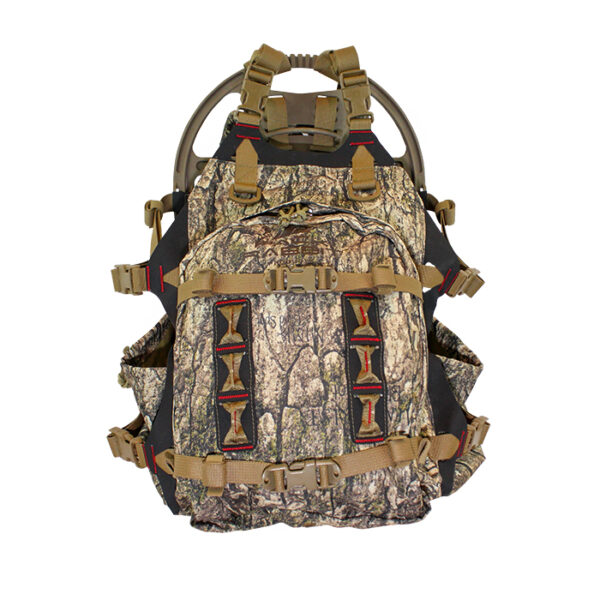 Camouflage backpack with white background