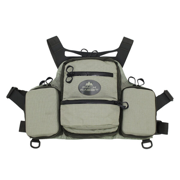 sage chest vest with white background