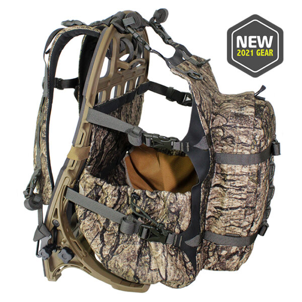Camo backpack with white background